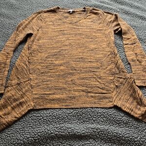 LOGO by Lori Goldstein V-Neck Sweater - Brown and Black